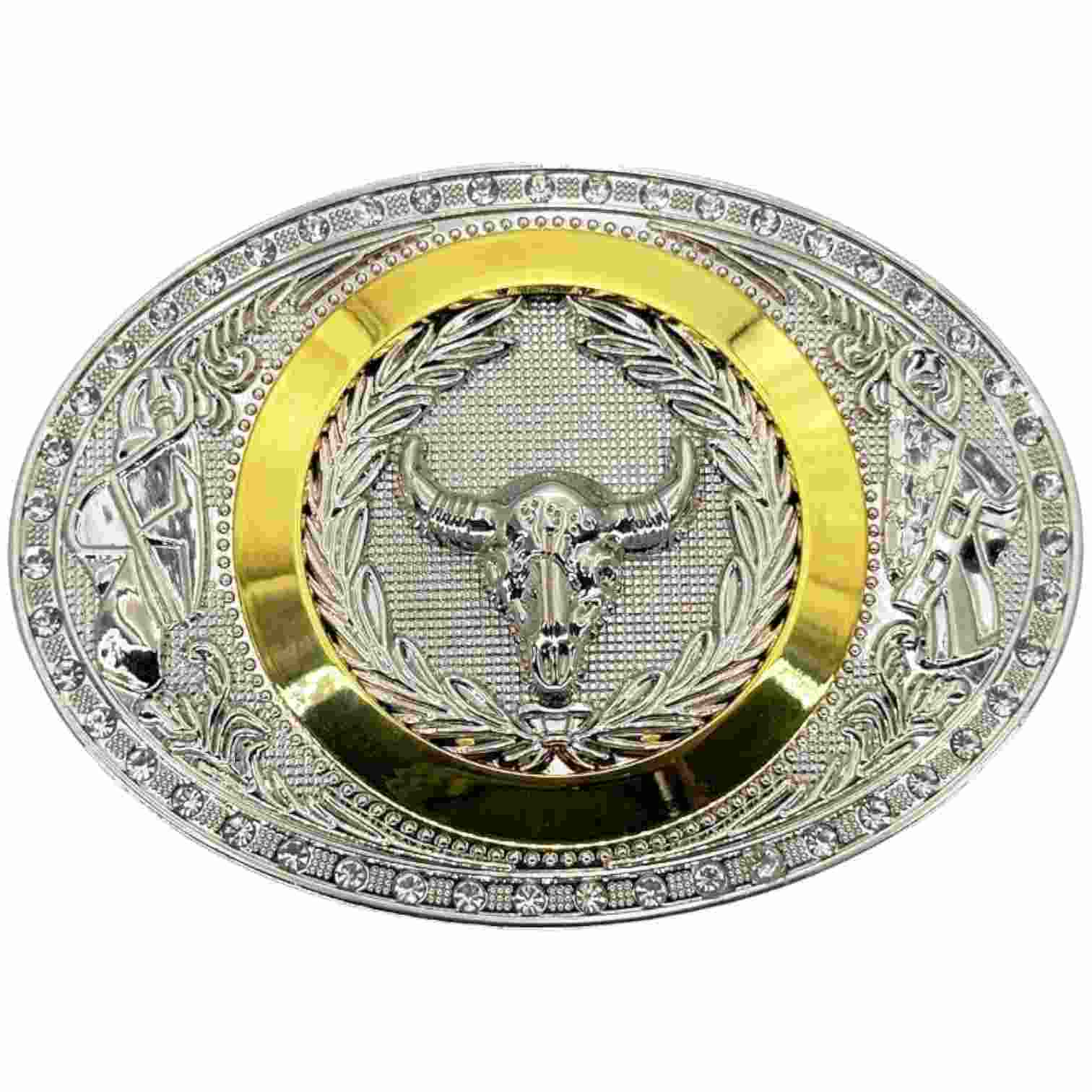 Western Belt Buckle Steer Skull S14B