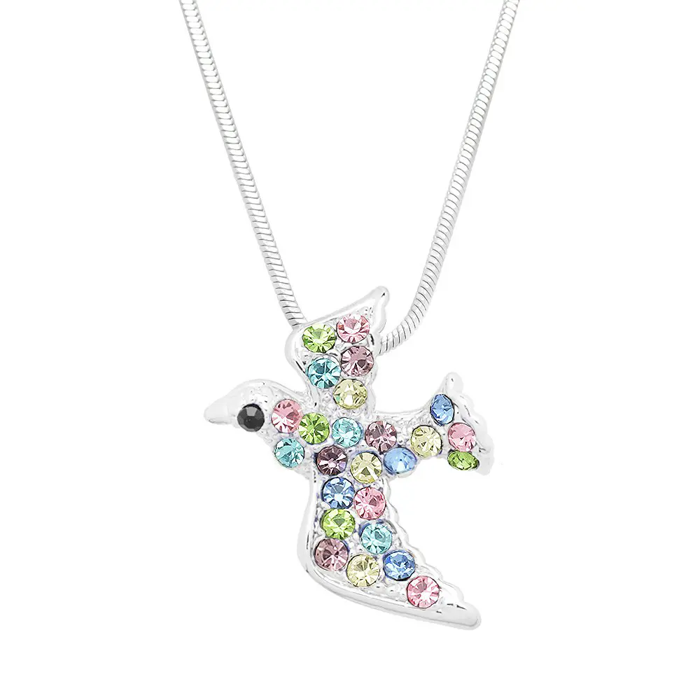 Dove Necklace White Gold S1 Multi Color