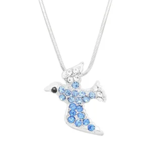 Dove Necklace White Gold S1 Blue