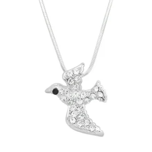 Dove Necklace White Gold S1 Clear