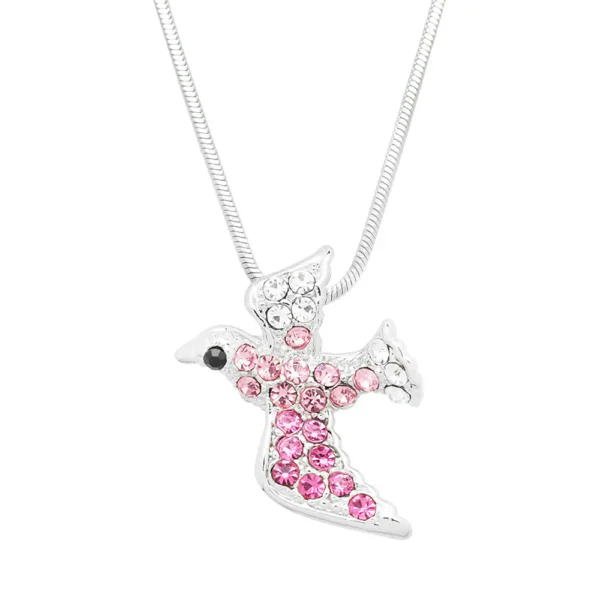 Dove Necklace White Gold S1 Pink