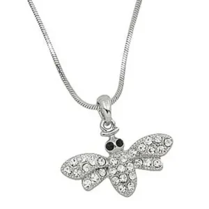 Bumble Bee Necklace White Gold S2 Clear