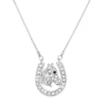 Horse Necklace White Gold S2 Clear