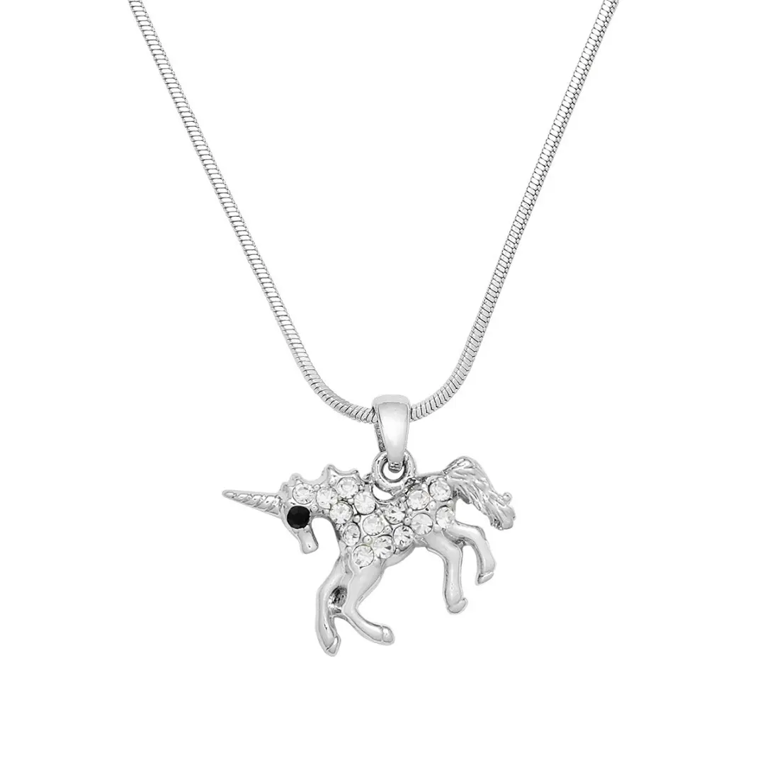 Unicorn Necklace White Gold 1Clear