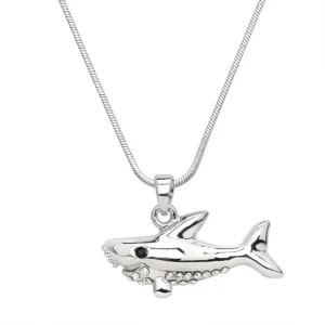 Shark Necklace White Gold S1 Clear