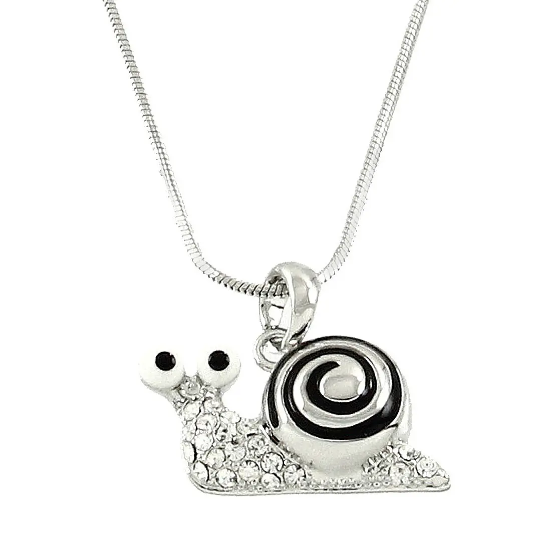 Snail Necklace White Gold S1 Clear