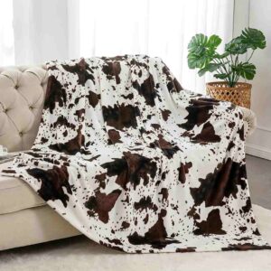 Black And Brown Cow Plush Blanket