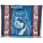 Alpaca Wool Poncho Blue With Alpaca Style1