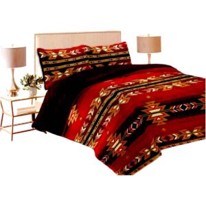 Sherpa Plush Blanket King Red And Black