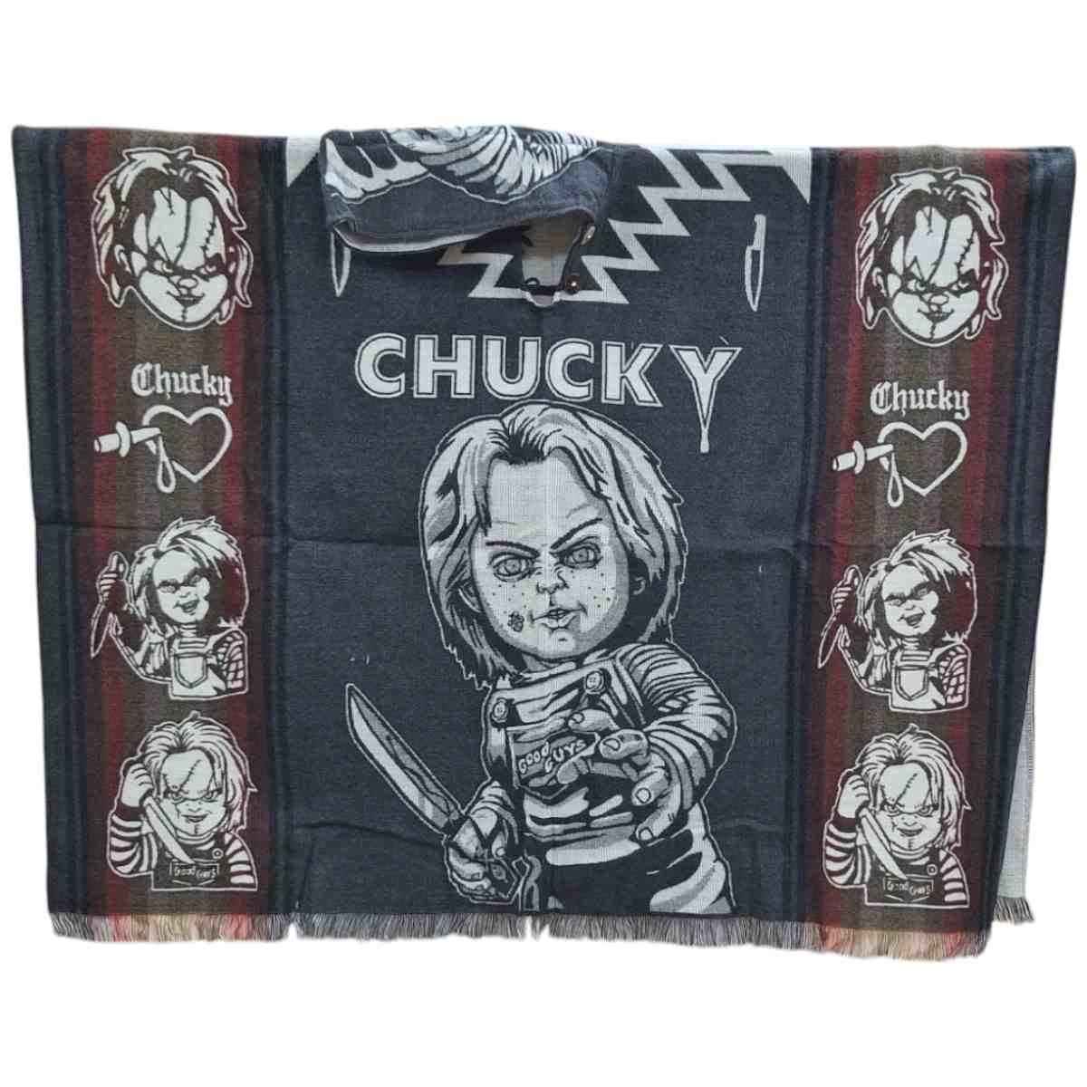 Alpaca Wool Poncho Black With Chucky Style