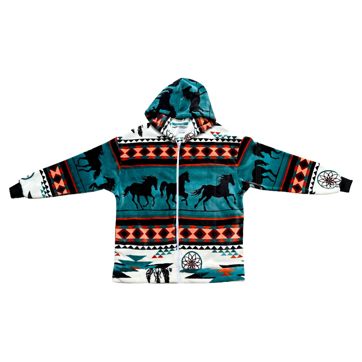 Super Soft Fleece Jacket - Teal Horse