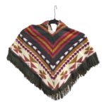 Alpaca Wool Kid's Poncho Green and Gold
