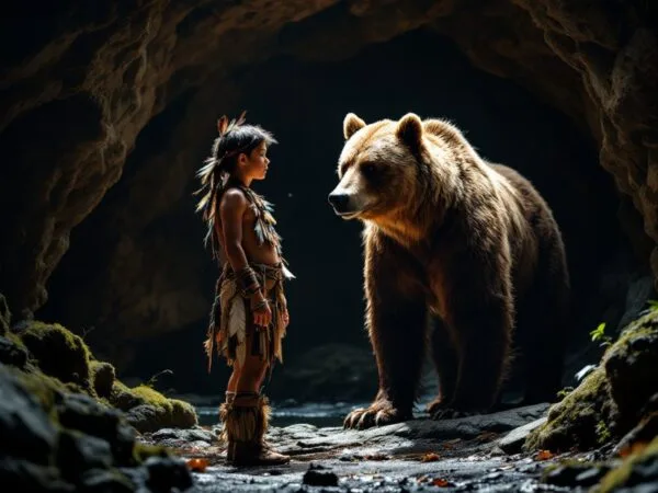 Bear leads a boy astray
