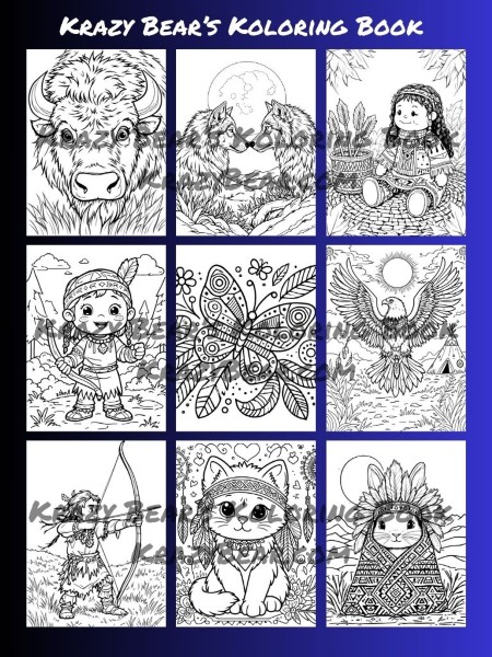 Native Designed Coloring Books Ages 8 and Up