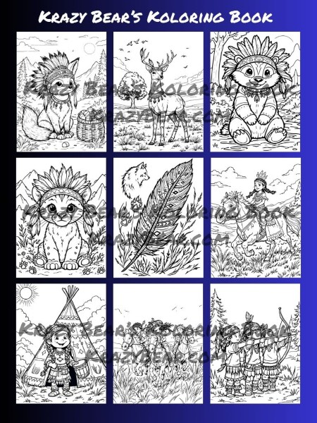 Native Designed Coloring Books Ages 8 and Up