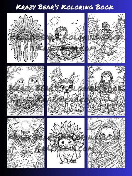 Native Designed Coloring Books Ages 8 and Up