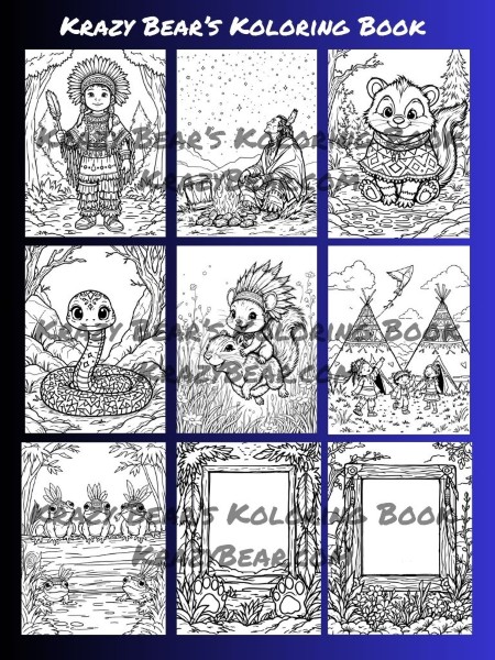Native Designed Coloring Books Ages 8 and Up
