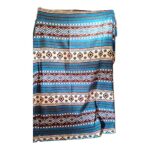 Alpaca Wool Native Blanket Blue White