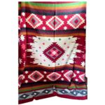 Alpaca Wool Native Blanket Red White