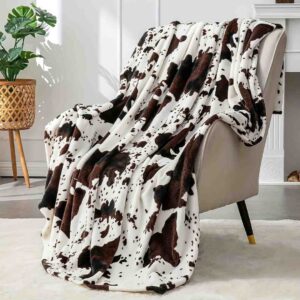 Black And Brown Cow Plush Blanket