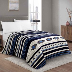 Native Design Fleece Blanket Blue White