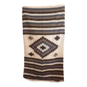 Handloomed Navajo Style Blanket Gray Steel