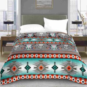 Native Fleece Blanket Green Steer