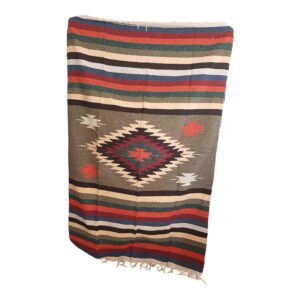 Handloomed Navajo Style Blanket Olive
