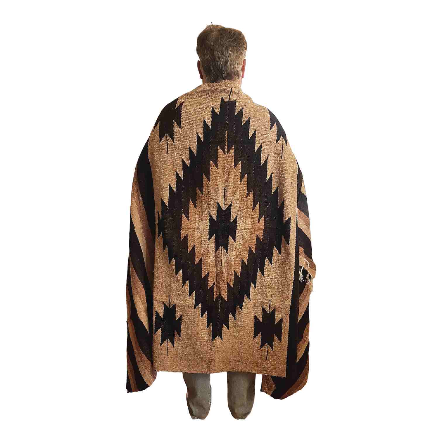 handloomed navajo style blanket tan dark70