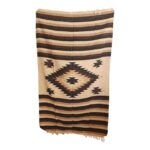 handloomed navajo style blanket tan dark72