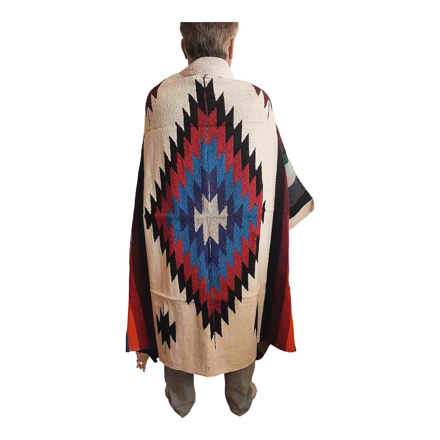 handloomed navajo style blanket white80