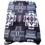 King Size Super Soft Native Aztec Blanket Black White