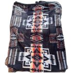 King Size Super Soft Native Aztec Blanket Black White Fire