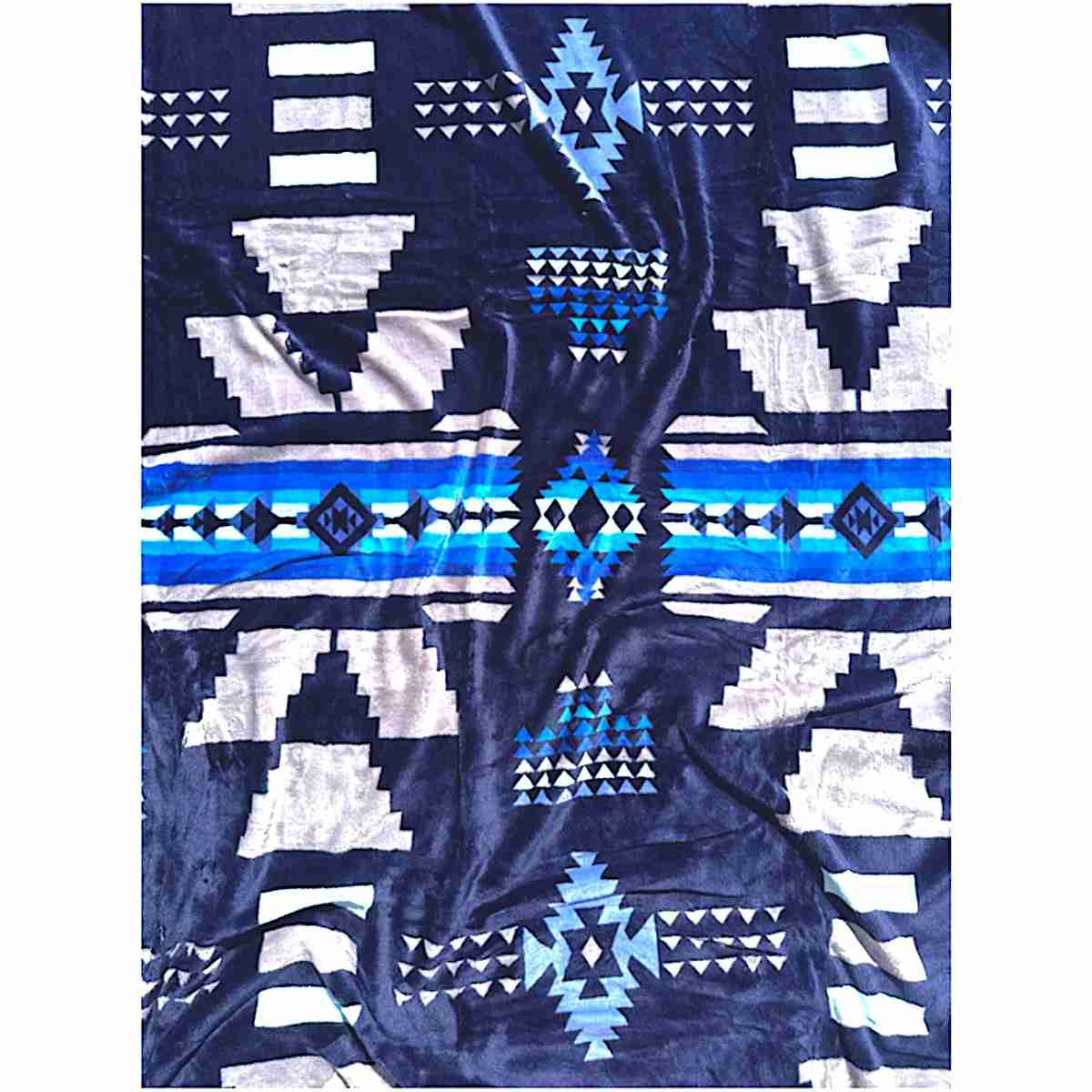 Plush Blanket King Blue And Light Grey