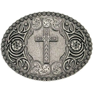 Pewter Colored Cross Belt Buckle 2