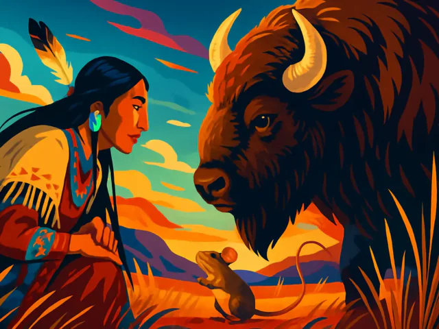 The Buffalo and the Field Mouse.
