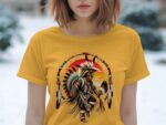 Yellow T-shirt with Native American dancer graphic