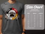 Gildan 5000 T-shirt size chart graphic
