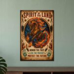 Fiery horse poster with inspirational tribal message
